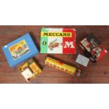 A Meccano No4 set, together with a Bayko Building Set, tube of Minibrix, Junior phone set, Toy
