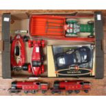 A Mettoy Playthings Mechanical Tractor & Trailer Model No. 3262/76, boxed, together with a Burago