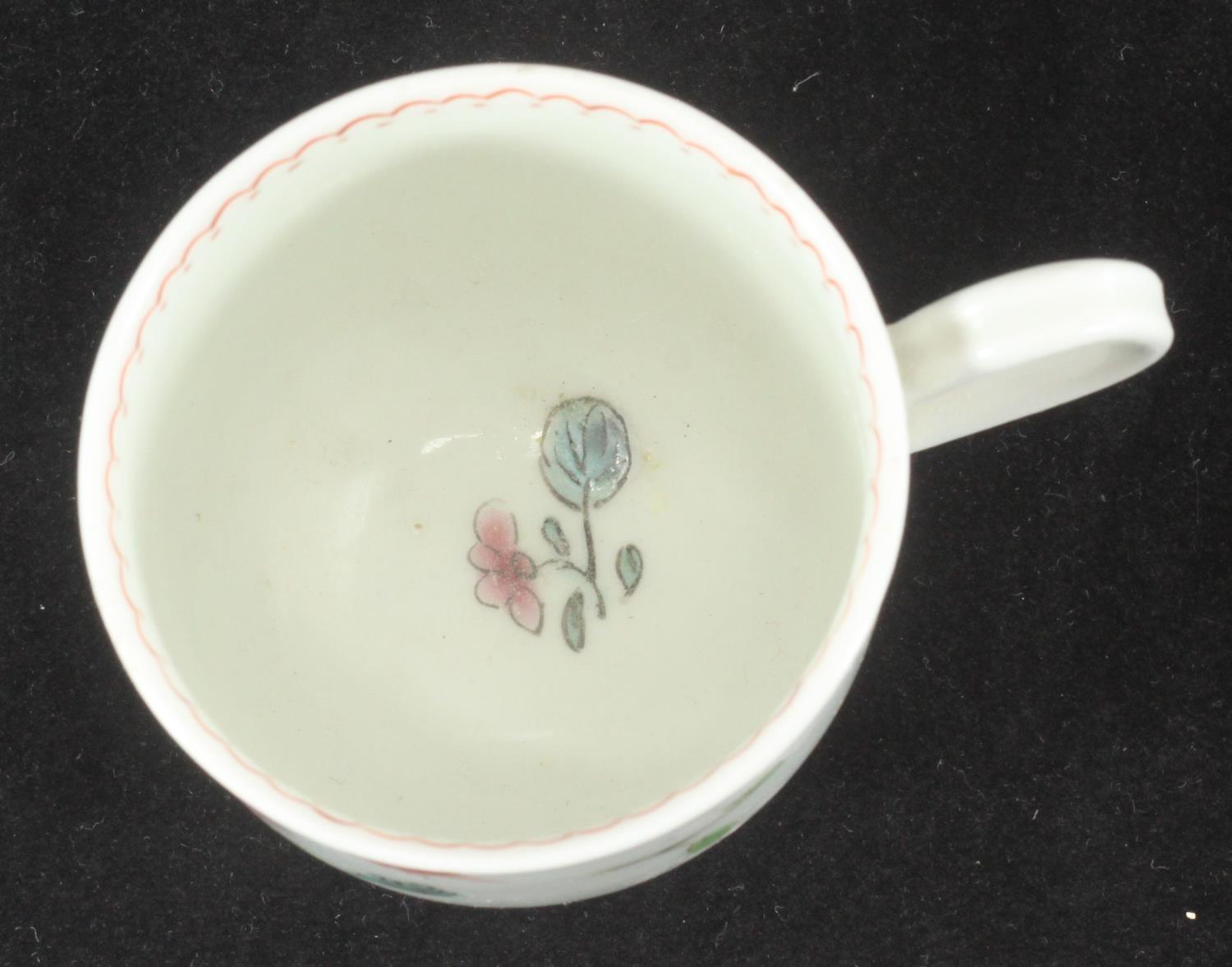 A Liverpool Christians coffee cup painted in polychrome enamels with the 'Harvest Bug' pattern - Image 3 of 4