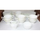 SECTION 17. A 37-piece part tea set, largely by Coalport, all decorated in plain white, comprising