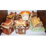 SECTION 25. Five Price pottery cottage ware teapots, together with a Myott Son & Co jug with
