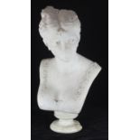 A 19th Century carved marble portrait bust of a young lady.