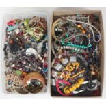 A large quantity of costume jewellery including necklaces, earrings and rings etc.