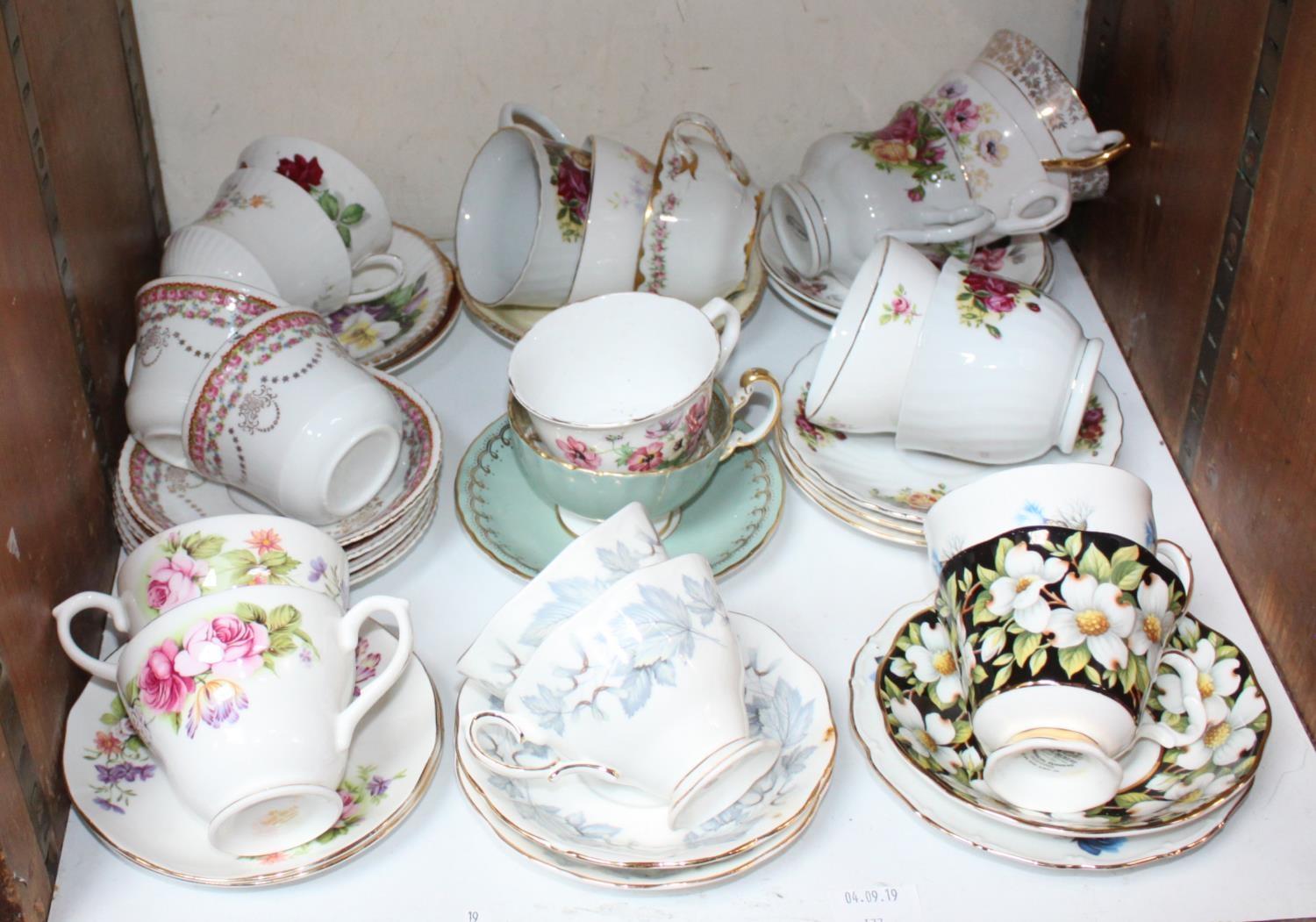 SECTION 28. A quantity of teacups and saucers including Royal Albert etc.
