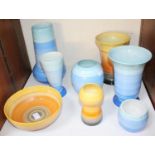 SECTION 31. A collection of eight assorted Shelley ceramic bowls and vases from the 'Harmony' range,