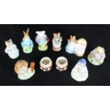 Seven Beswick Beatrix Potter figurines including Peter Rabbit, Pigling Bland, Tailor of