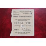 ADDENDUM NOT IN CATALOGUE An FA Cup Final Ticket Blackpool v Manchester United, April 24th, 1948,