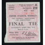 An FA Cup Final Ticket Charlton v Burnley, April 26th, 1947, Price 10/6, good condition