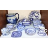 SECTION 9. A large quantity of blue and white wares including Wood & Sons plates, jugs, tureen and