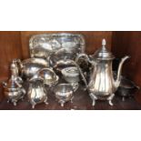 SECTION 45. A quantity of silver-plated wares including a coffee pot, teapot, serving tray and other