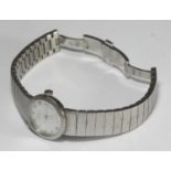 A ladies stainless steel Christian Dior wristwatch, the pearlescent dial with white stone dots