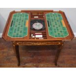 A 20th century Sorrento marquetry occasional table/ roulette and back gammon table 79cm