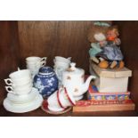 SECTION 41. A Coalport part tea set together with a blue and white ginger jar, Aynsley cups and