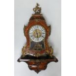 A contemporary French Bracket clock in the Louis XV style, brass and enamel dial with Roman