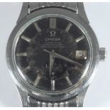 A gents stainless steel Omega Constellation Calendar, c.1958, with automatic movement, the black