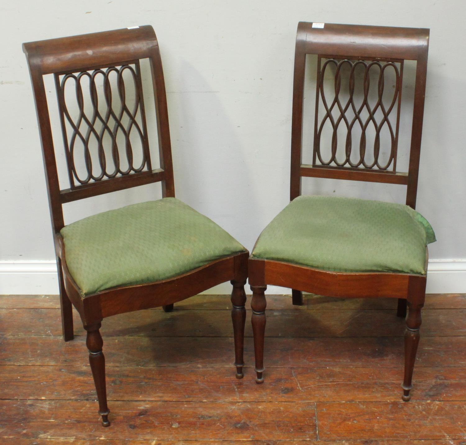 A late 19th / early 20th stained walnut nine-piece parlour suite, comprising three-seat sofa, six - Image 3 of 4