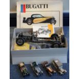 A partially built Pocher Bugatti kit car, 1:8 scale model of a 1933 Bugatti Type 50 T, boxed with