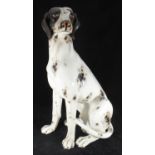 A large ceramic model of a seated Pointer dog, approx. 75cm high, together with a ceramic Old