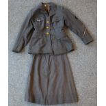 A WWII WAAF NCOs/ORs uniform, comprising a four pocket service dress tunic with gilt metal Kings