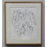 Pippa Blake (20th century), '1 minute,' preparatory study/ sketch of a female track & field