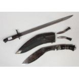 A WW1 Remington '1907 Pattern' sword bayonet for the SMLE rifle, with 17" fullered blade, WD