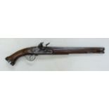 An English Civil War style Flintlock Cavalry Pistol, with dog lock, 14.75" octagonal-to-round