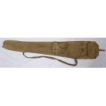 A WW2 Enfield No4 beige canvas rifle slip case, with ammunition pocket