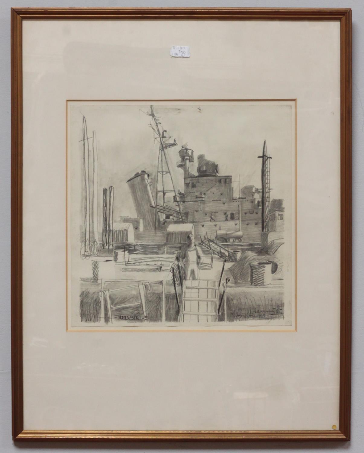 Mid 20th Century School. Three studies by the same hand of commercial ships, looking from bow to the - Image 2 of 2