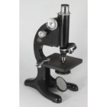 An oak cased black and chrome microscope model no. 29, by R&J Beck Ltd, London