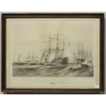 T.G. Dutton after Oswald W. Brierly, 'H.M.S. St Jean D'Acre, 101 Guns, pub 1854 by Ackermann & Co,