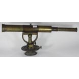 A 2" brass telescope with surveyors head, by Dolland