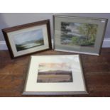 Three various Scottish watercolour landscape studies, by Richard Alred, Leslie Lamb and Graham