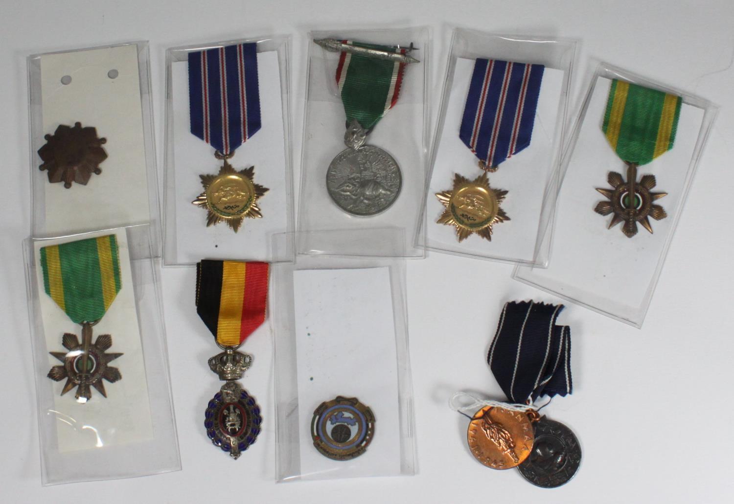 A small quantity of foreign medals including Finish, Belgium etc