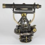 A late 19th C. Troughton & Sims 'bronzed' brass Theodolite, circa 1880, in fitted mahogany box