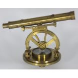 A Victorian brass Theodolite with compass in base, signed Alex Alexander Optician to Her Majesty,'