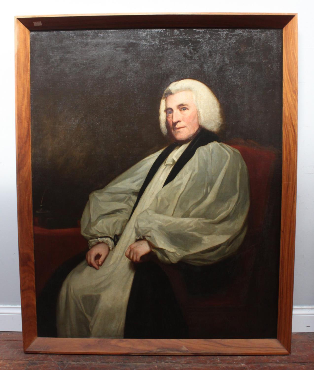 After George Romney. Edmund Law, 1703-1787 Bishop of Carlisle, seated three-quarter length and