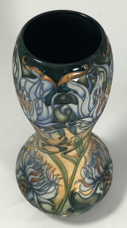 A limited edition Moorcroft pottery vase, of double-gourd shape and decorated in the 'Montana' - Image 4 of 4