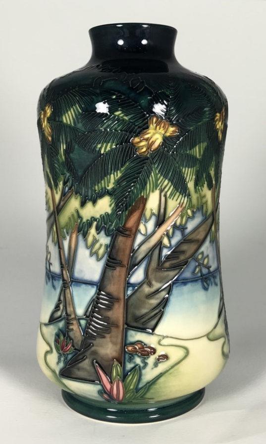 A Moorcroft Pottery "Kiribati" vase, designed by Nicola Slaney, of waisted cylindrical form, - Image 2 of 4