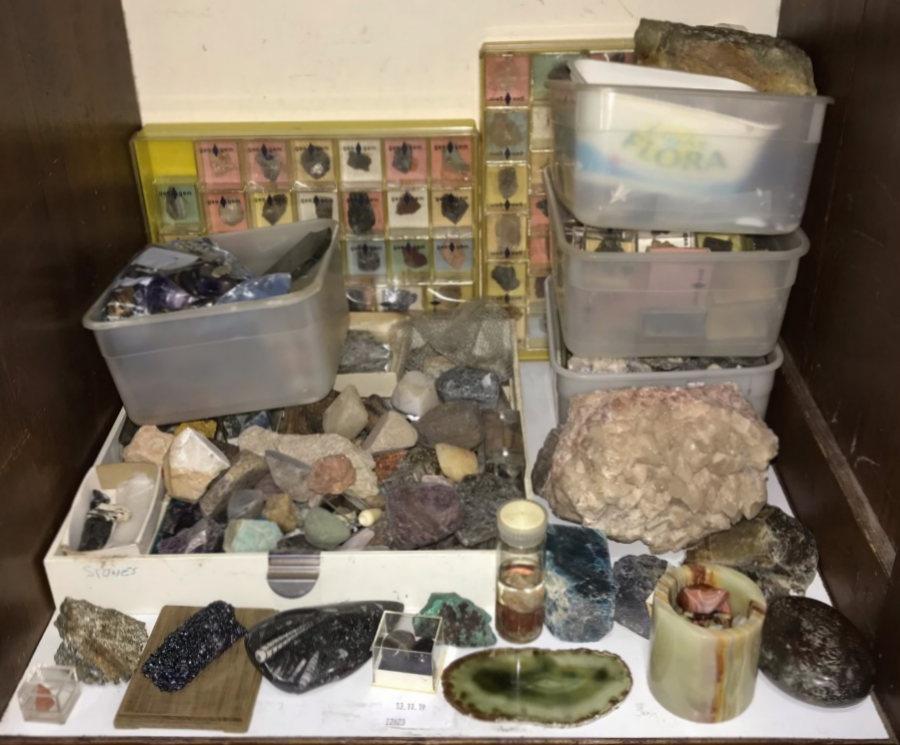 SECTION 18. A large collection of rocks, minerals and fossils etc.