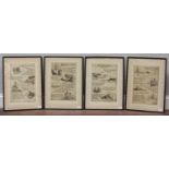 Rowland Langmaid (1897-1956), 'The Laws of the Navy', a set of four etchings, each signed in pencil,