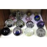 SECTION 22. Sixteen glass paperweights including 8x Caithness, 3x Strathearn, 1x IOW