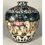 A limited edition Moorcroft pottery vase, of ovoid form, decorated in the 'Kerala' pattern