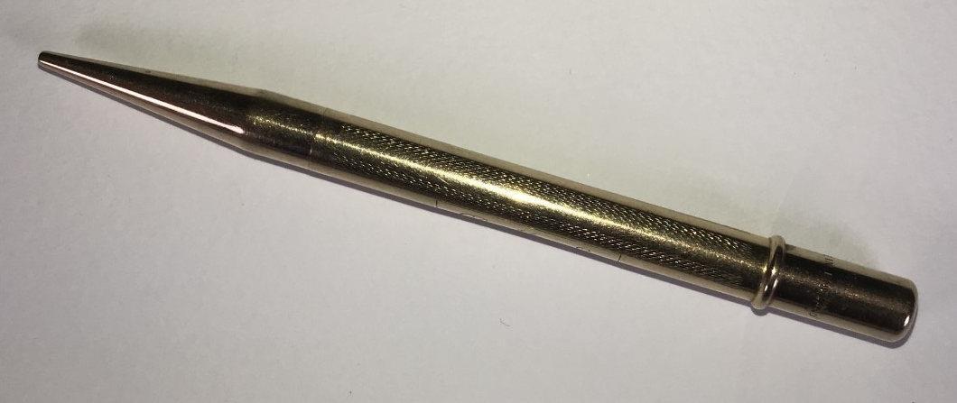 A 9ct gold propelling pencil by J M & Co. the shaft with engraved initials 'P. M. E', gross weight