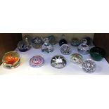 SECTION 13. Sixteen paperweights including two Whitefriars 'Millefiori' examples, some (af)