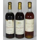 2x bottles of Chateau de Rayne Vigneau, 1976, 1st Grand Cru, Sauternes, (level into shoulder), and