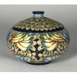 A limited edition Moorcroft pottery 'for Liberty,' covered bowl of compressed globular form,