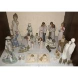 SECTION 15. A Lladro porcelain rabbit, together with six various Nao porcelain figures, Royal