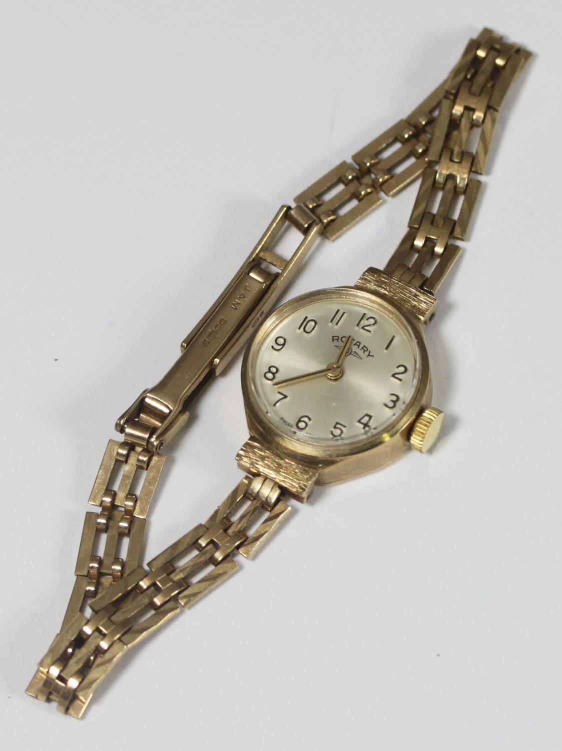 A ladies 9ct gold Rotary cocktail watch with bracelet strap, 14.0g gross, in original box - Image 2 of 3
