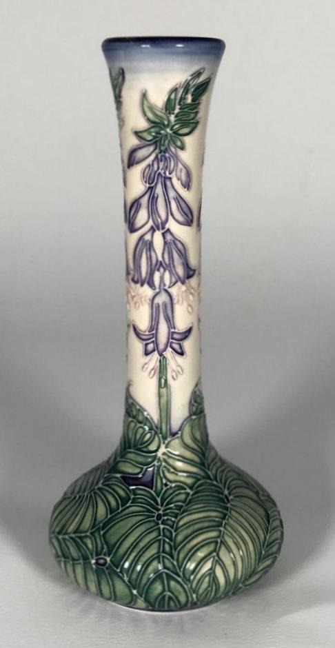 A Moorcroft 'Trial Piece' spill vase, of compressed globe and shaft form, decorated in 'Spindrift' - Image 2 of 4