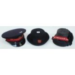 An early 20th century Salvation Army bonnet in leather hat case, together with a bowler hat and a